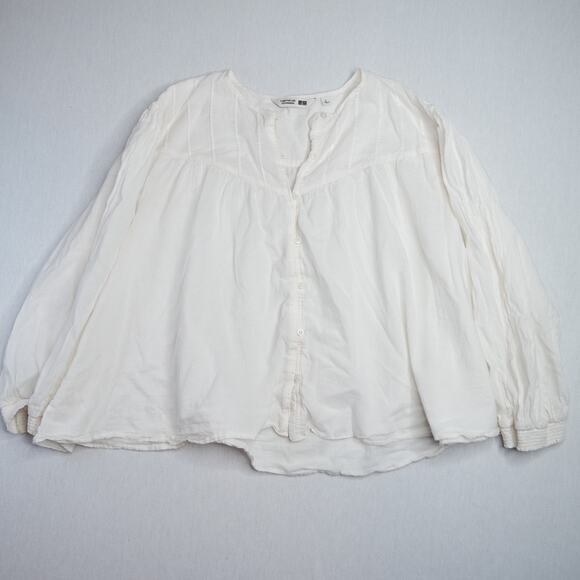 Uniqlo Tops - Uniqlo Comptoir des Cotonniers 100% Cotton Blouse L White EUC Boho Cottagecore